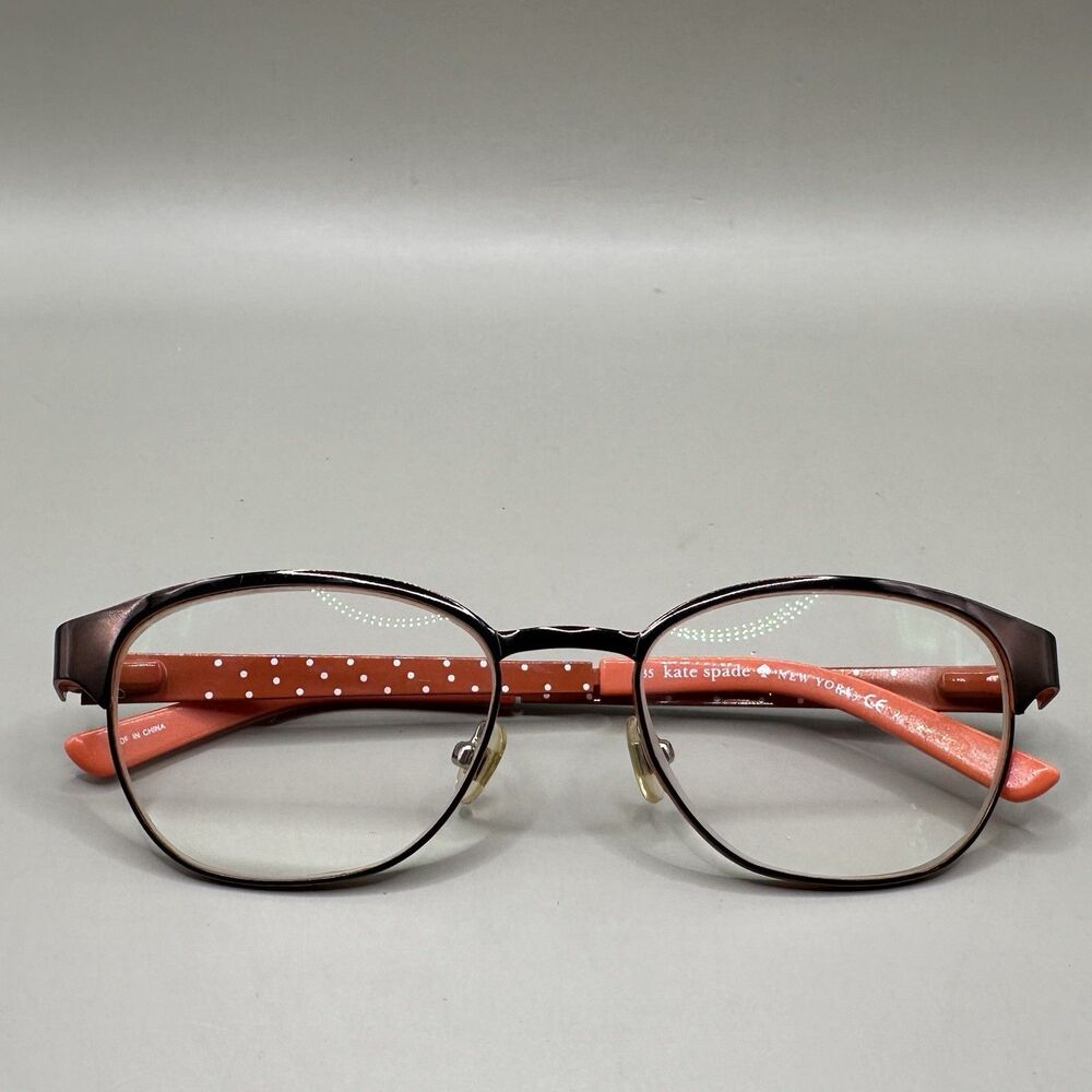 Vintage Kate Spade Geri OX81 Eyeglasses Frame Black Coral Polka Dot 51-17-135